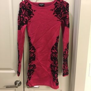 Bebe Long Sleeve Bodycon Dress